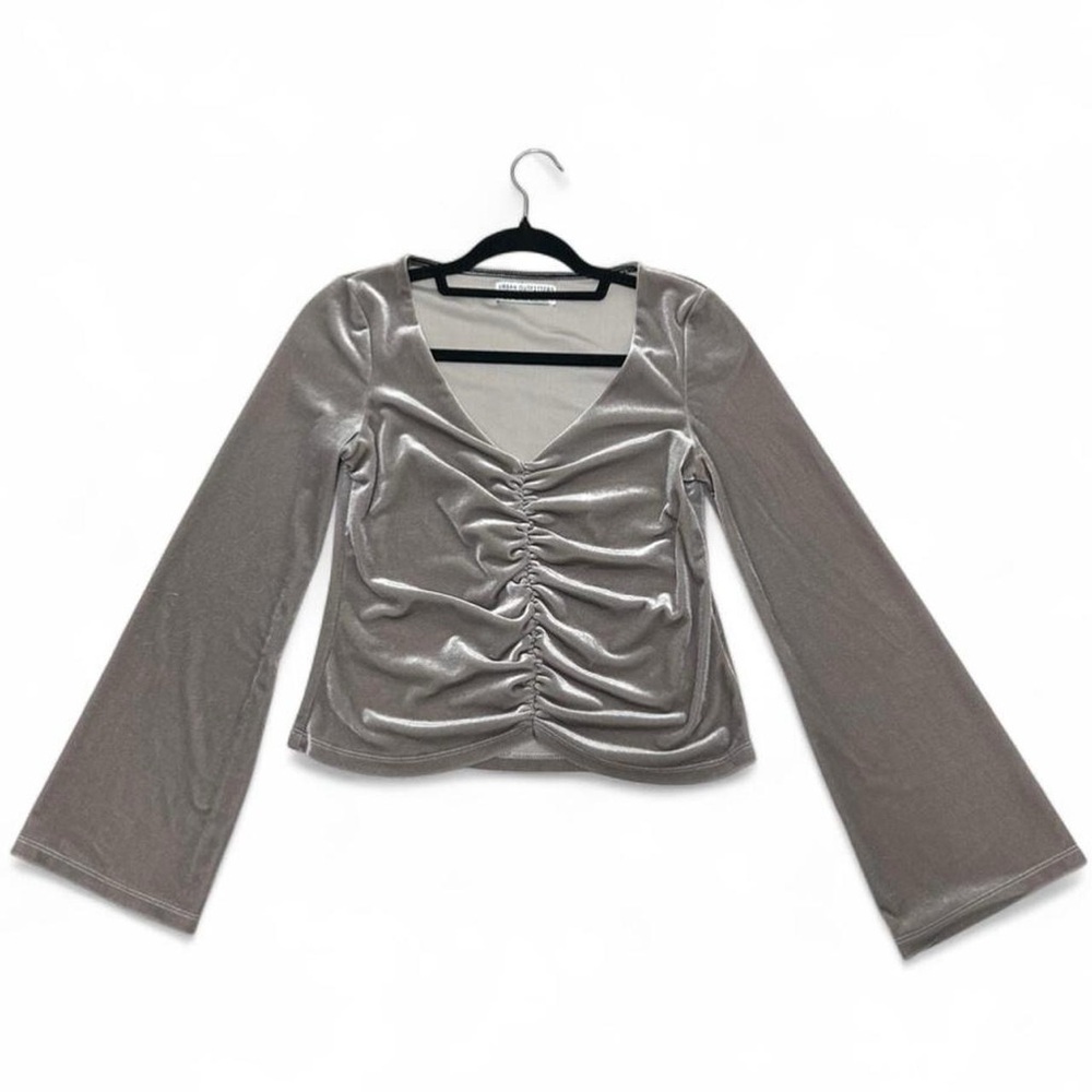 Urban Outfitters Grey Ruched Women’s Blouse | Trendy Casual Top